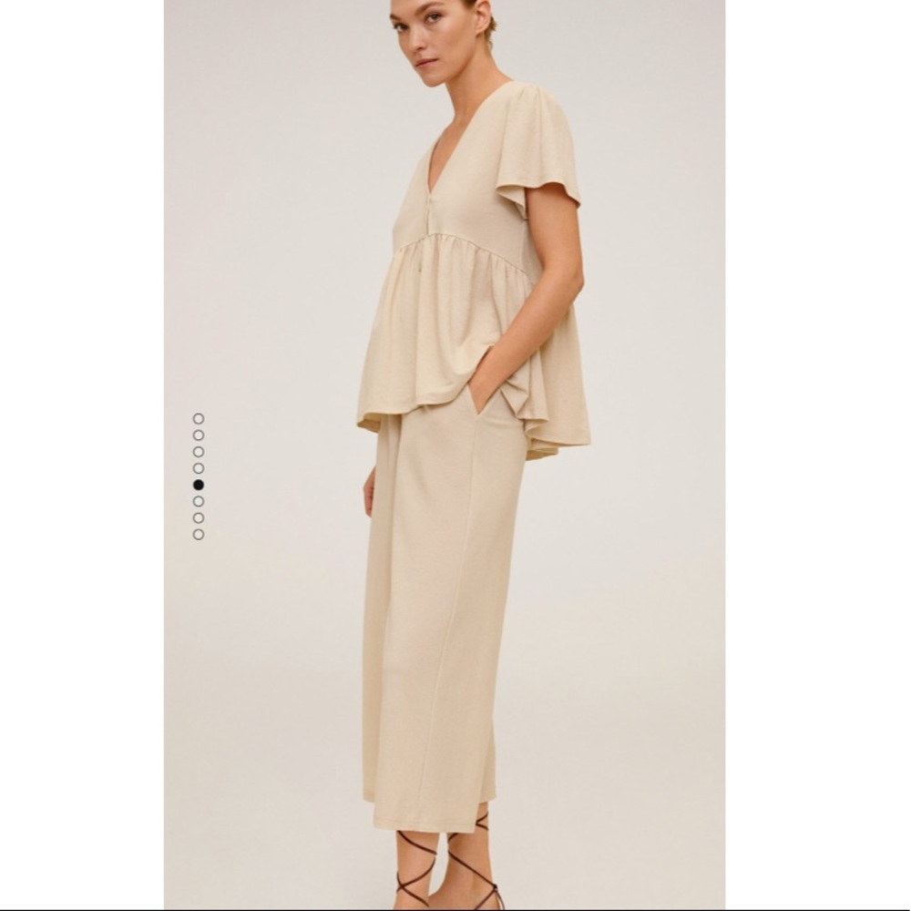 MANGO Flared Blouse and Fluid Culotte Pants Set - Picture 4 of 7
